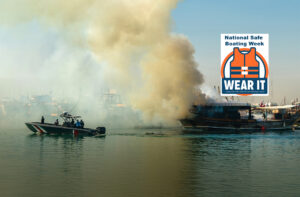 Boat on fire
