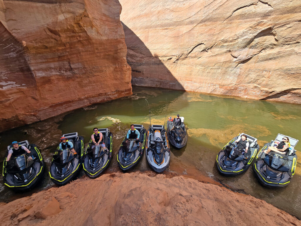 Sea Doos in a canyon